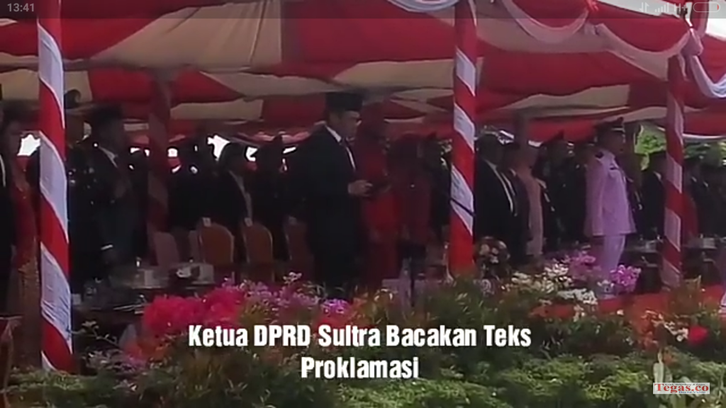 Video, Upacara HUT RI ke 73 Teks Proklamasi Dibacakan Ketua DPRD Sultra