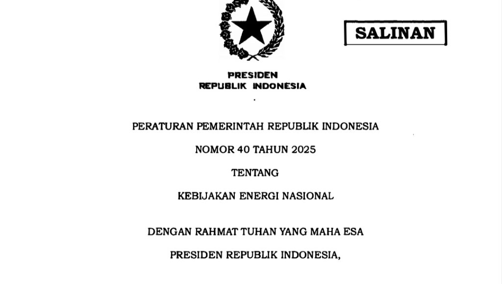 Indonesia Tetapkan Peta Jalan Energi Nasional Hingga 2060