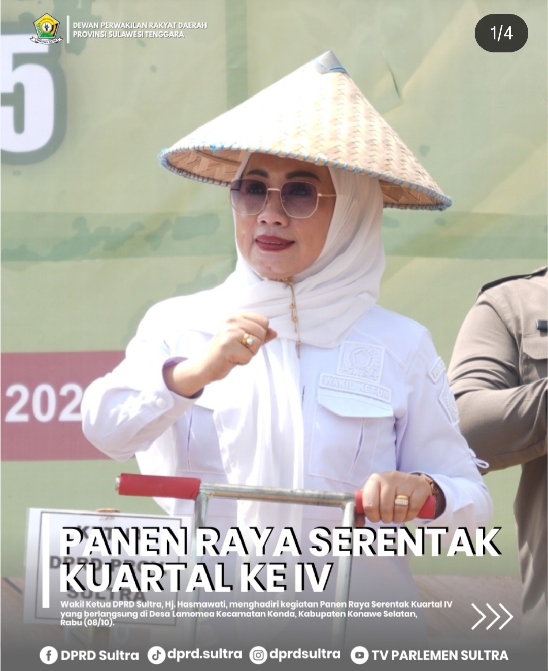 Wakil Ketua DPRD Sultra Panen Raya di Konsel Wapres dan Mentan Hadir Virtual