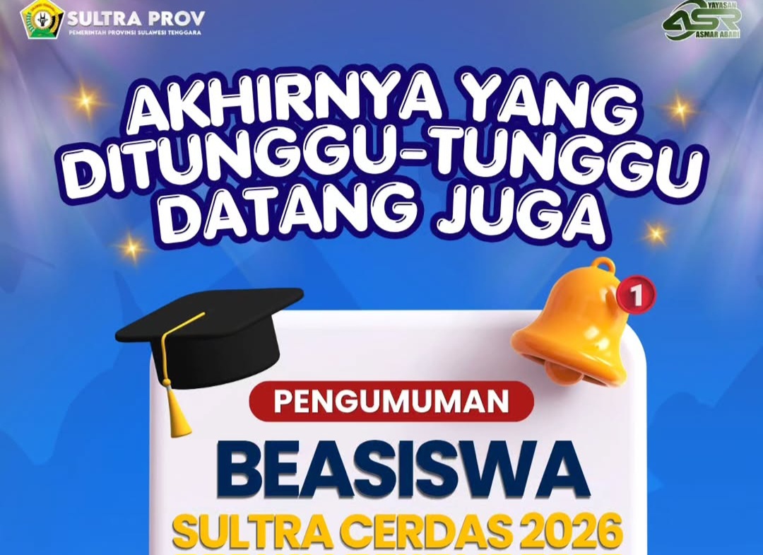 Hasil Beasiswa Sultra Cerdas 2026 Resmi Diumumkan