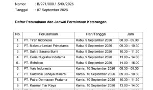 BPK Minta Data RKAB Sepuluh Perusahaan Tambang Salah Satunya PT Vale, Ada Apa? BPK Minta Data RKAB Sepuluh Perusahaan Tambang Salah Satunya PT Vale, Ada Apa?