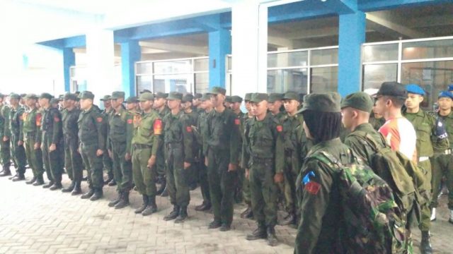 Penutupan masa diklat di halaman smk pelayaran pancasila kartasura FOTO : AGUNG NUGROHO