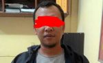 Tersangka EZ yang diamankan jajaran Sat reskrim Polres langsa atas dugaan penipuan dan penggelapan mobil rental. FOTO : ROBY SINAGA