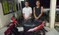 Dua dari enam tersangka yang di bekuk aparat kepolisian resort Langsa usai melakukan pencurian di rumah kosong di saat pemilik rumah saat mudik lebaran. FOTO : ROBY SINAGA
