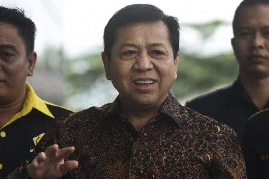 ketua DPR RI Setya Novanto di tetapkan sebagai tersangka dalam proyek R-KTP. FOTO : IINT