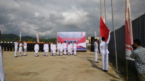 Sambut HUT RI ke 73, PT VDNI Gelar Upacara Libatkan Pekerja