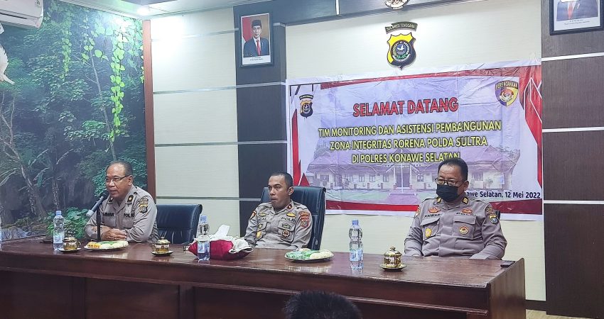 Monitoring dan Asistensi ZI, Kompol Sujiman: Polres Konsel Sudah Memenuhi Pencapaian WBK WBBM
