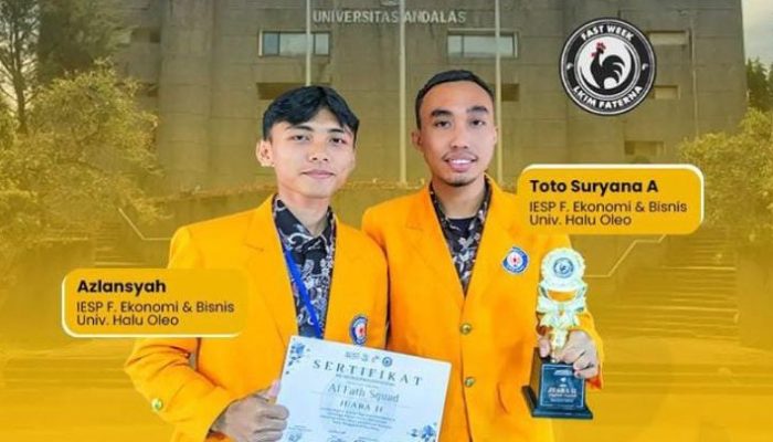 Hebat, Dua Mahasiswa UHO Raih Juara II Lomba Digital Poster di Universitas Andalas