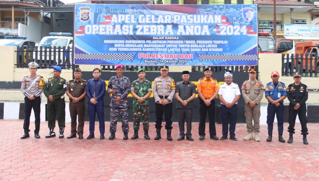 Polres Baubau Laksanakan Apel Gelar Pasukan Ops Zebra Anoa 2024