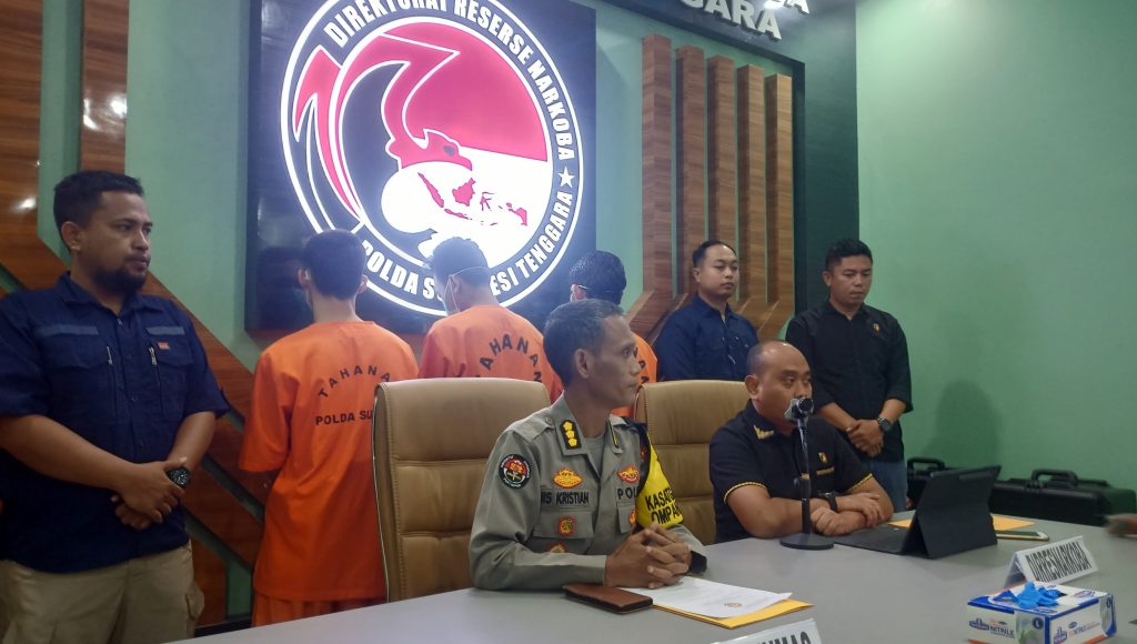 Empat Pengedar Shabu Beserta Barang Bukti Diamankan Polda Sultra