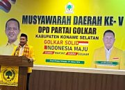 Hadiri Musda Golkar Konsel, La Ode Darwin Tekankan Soliditas Kader