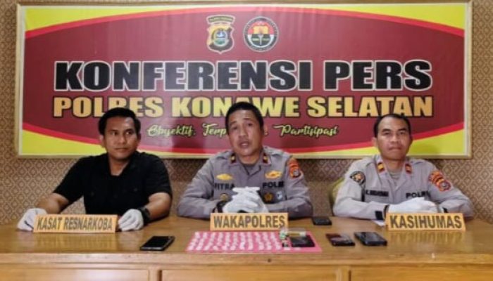 Bongkar Peredaran Narkoba, Polres Konawe Selatan Tangkap Dua Pemuda Terduga Pengedar Sabu