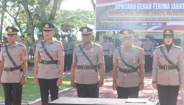 Penyegaran Organisasi, Kapolres Muna Resmi Rotasi Empat Perwira