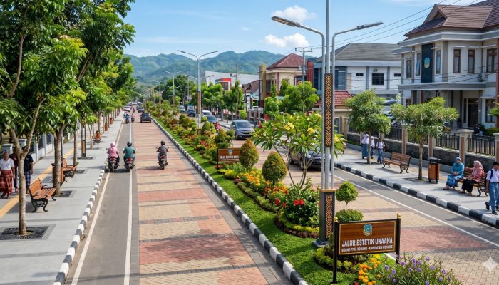 Ubah Wajah Ibu Kota, Bidang PPKL Konawe Sulap Jalan Protokol Unaaha Jadi Jalur Estetik