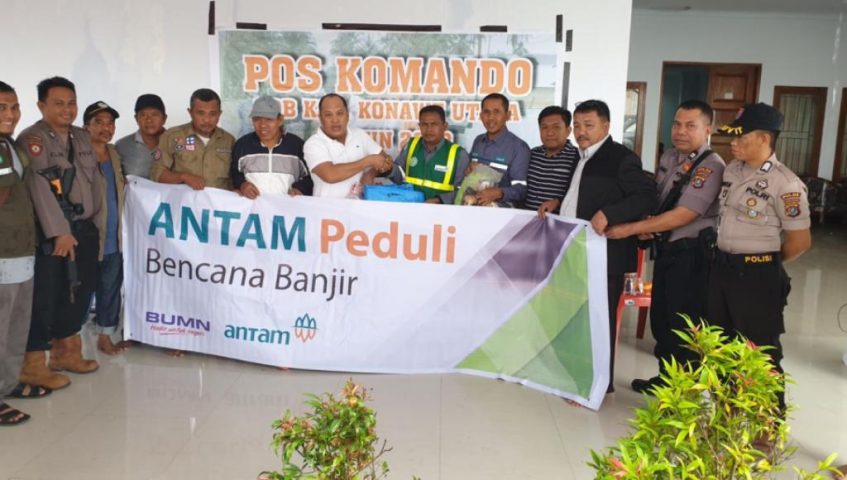 Antam Kembali Menyalurkan Bantuan Tahap II Untuk Korban Banjir di Konawe Utara