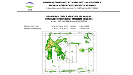 Ini Prakiraan Cuaca Untuk Besok di Sulawesi Tenggara