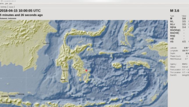 Gempa Terasa di Kendari dan Konawe Selatan