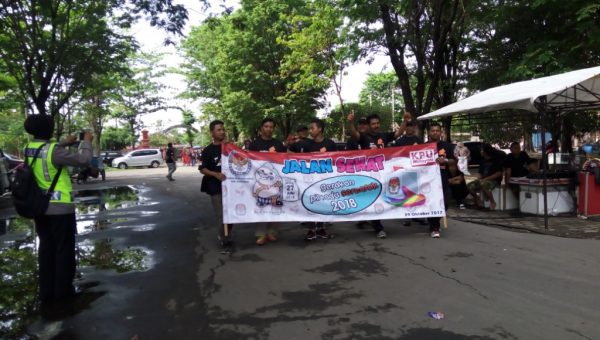 Sosialisasi, KPU Sukoharjo Gelar Jalan Sehat Sadar Pemilu