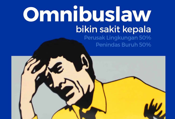 Kocak. Pesan Satire Pendemo Tolak UU Ciptaker