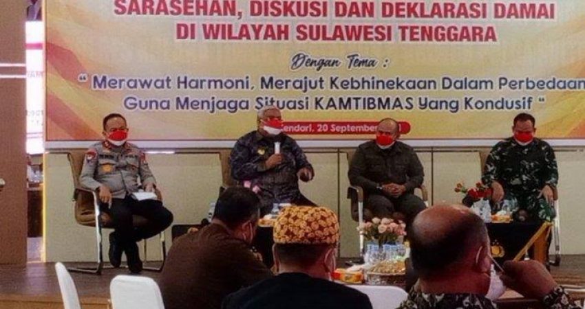 Hadiri Diskusi dan Deklarasi Damai, Ali Mazi: Edukasi Wawasan Multikultural Sangat Penting