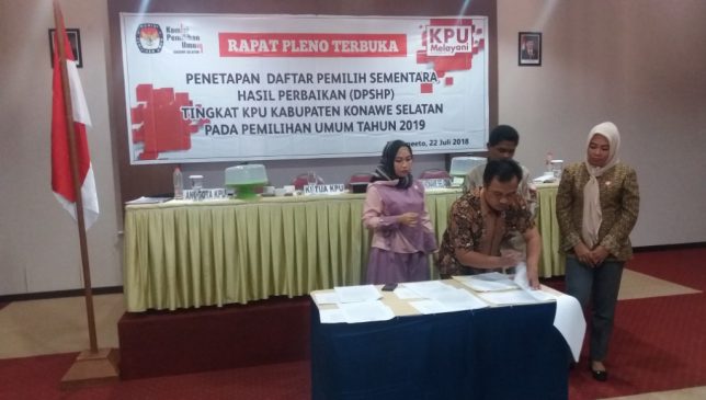 KPUD Konsel Gelar Pleno Penetapan DPSHP, Berikut Jumlahnya