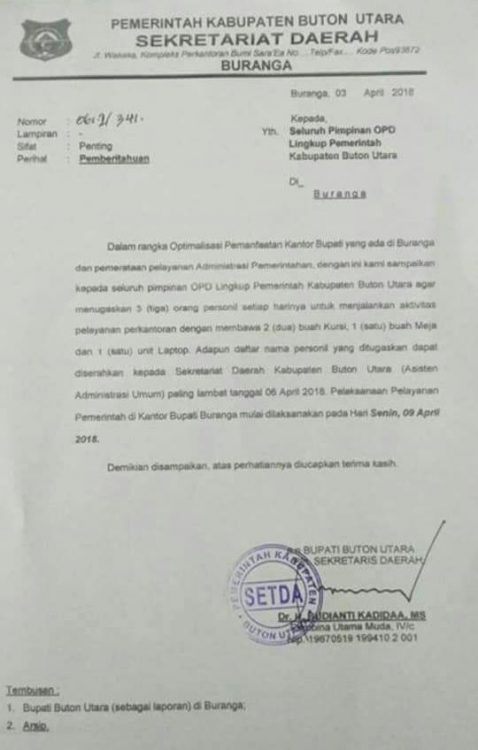 Pekan Depan Pemda Butur Buka Pelayanan Administrasi Pemerintahan di Buranga