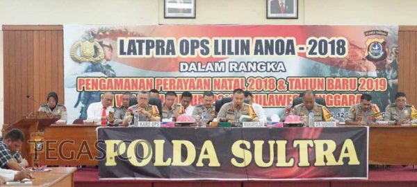 Jelang Natal dan Tahun Baru, Polda Sultra Gelar Latpra Ops Lilin 2018