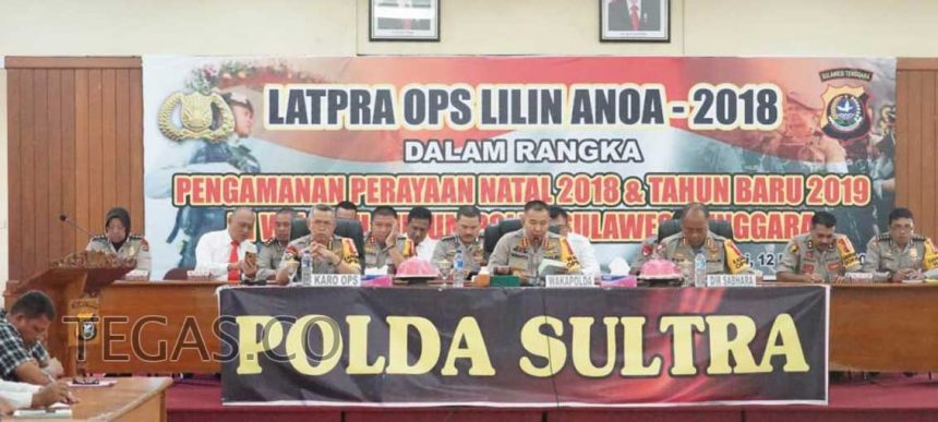 Jelang Natal dan Tahun Baru, Polda Sultra Gelar Latpra Ops Lilin 2018