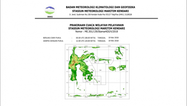 Ini Prakiraan Cuaca Besok di Wilayah Sulawesi Tenggara