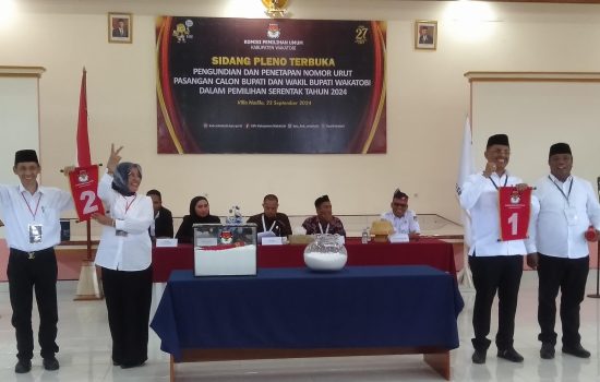 KPU Wakatobi Tetapkan Nomor Urut Paslon, Begini Prosesnya