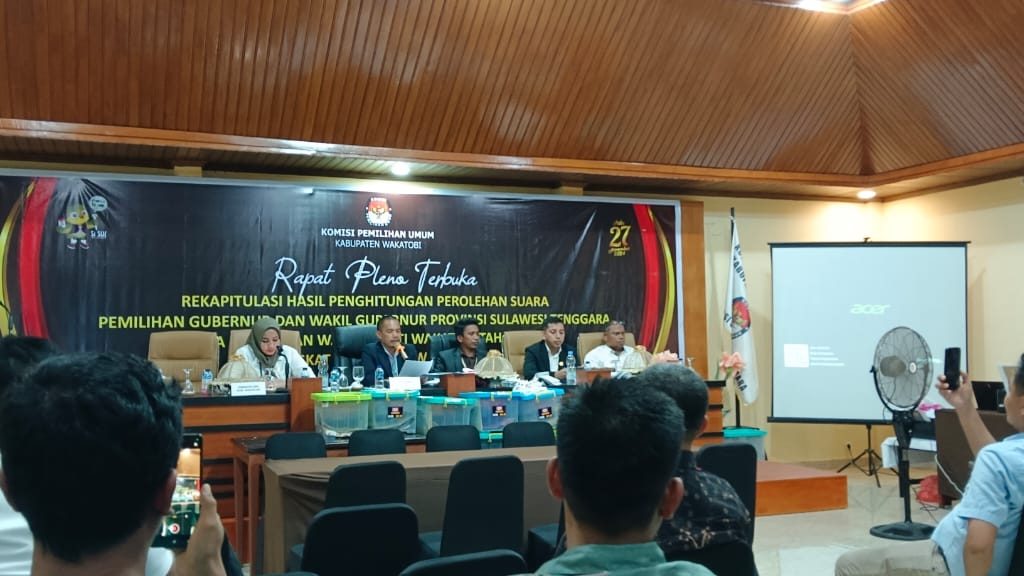 Pleno KPU Wakatobi, Paslon Berhasil Unggul 3.807 Suara