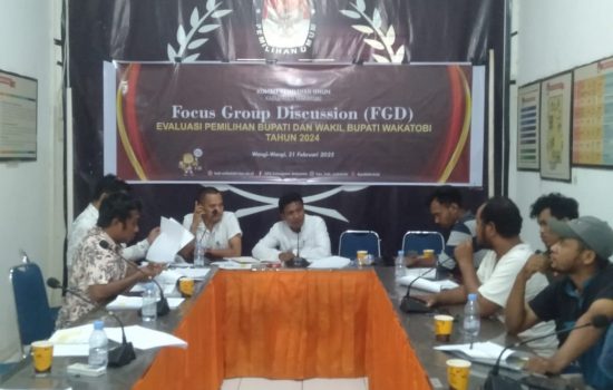 KPU Wakatobi Gelar FGD Evaluasi Pemilihan Pilkada 2024