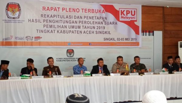 ﻿Pleno Pemilu 2019 di Aceh Singkil