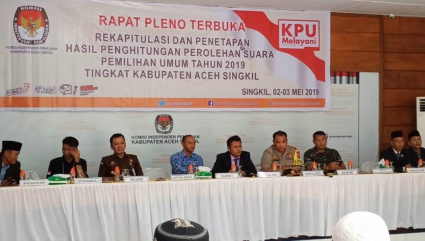 Pleno Pemilu 2019 di Aceh Singkil