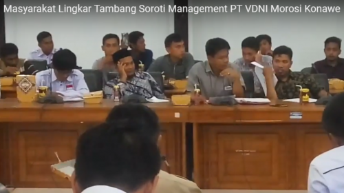 Masyarakat lingkar tambang Konawe Utara (Konut) terus menyoroti Brach Manager PT Virtue Dragon Nikel Indonesia (VDNI) Morosi, Konawe, Sulawesi Tenggara (Suiltra) saat hearing bersama 8 perusahaan di DPRD setempat. Maysrakat ini mempertanyakan pembebasan lahan yang sampai saat ini beberapa masyarakat belum dibayarkan.