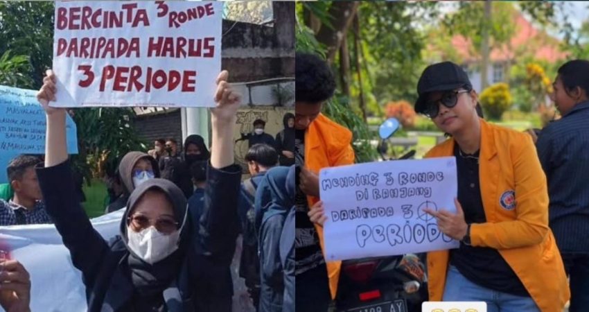 Buntut Aksi 11 April, Seorang Mahasiswi Klarifikasi Spanduk Berdiksi Ronde dan Bercinta